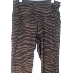 X By Gottex Workout Leggings Stretch Animal Print Womens Yoga Sz Small Camo